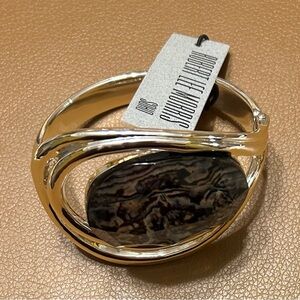 Robert Lee Morris Gold Bracelet with Black Stone